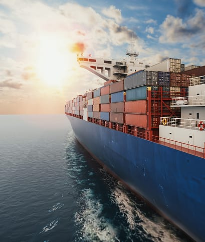 Ship with shipping containers